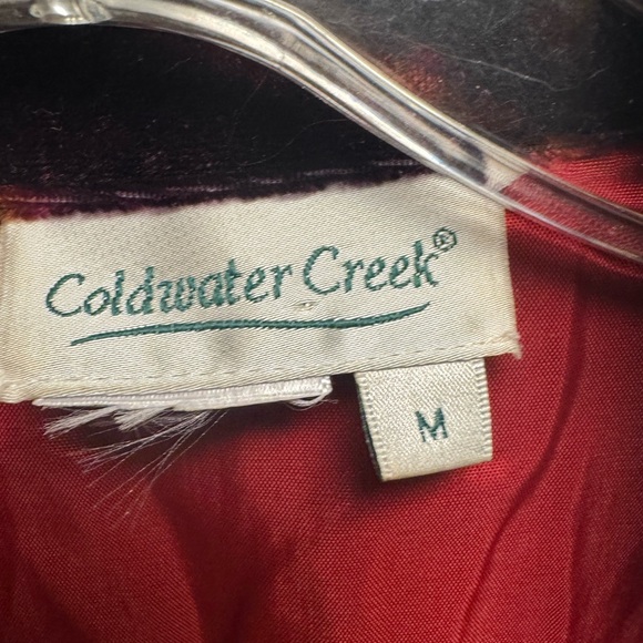 Coldwater Creek Women's Velvet Bomber Jacket - Red and Green - Picture 6 of 10